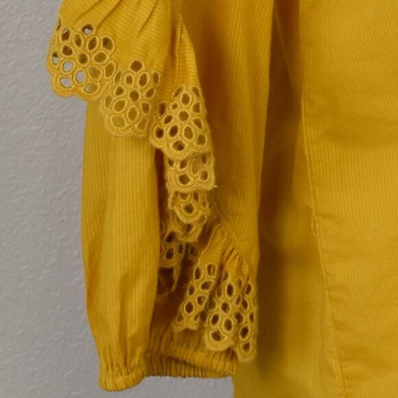 J. Crew Ruffle Sleeve Top with Embroidered Eyelet NEW - S - Picture 3 of 11